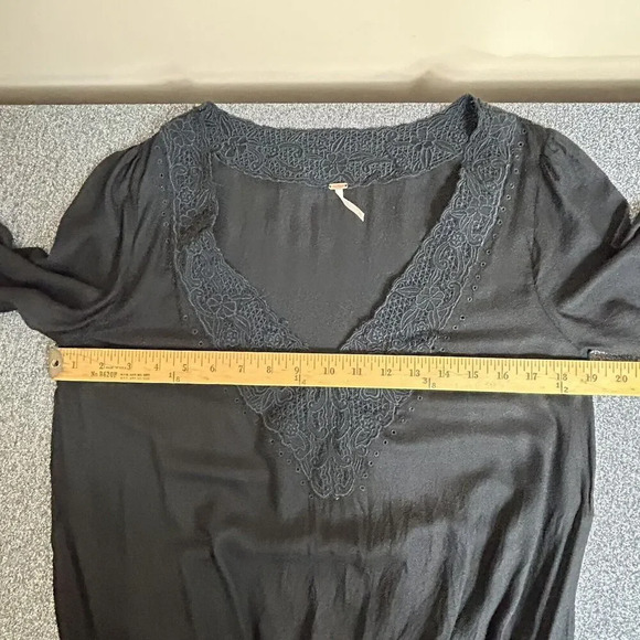 Free People Jezebel Bodysuit Small Thong LS Black Deep V Festival Concert‎ - Picture 13 of 15